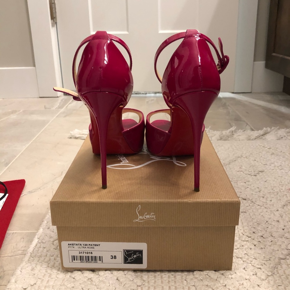 ❌SOLD❌Christian Louboutin Aketata 120mm Pink Heels - Picture 6 of 12